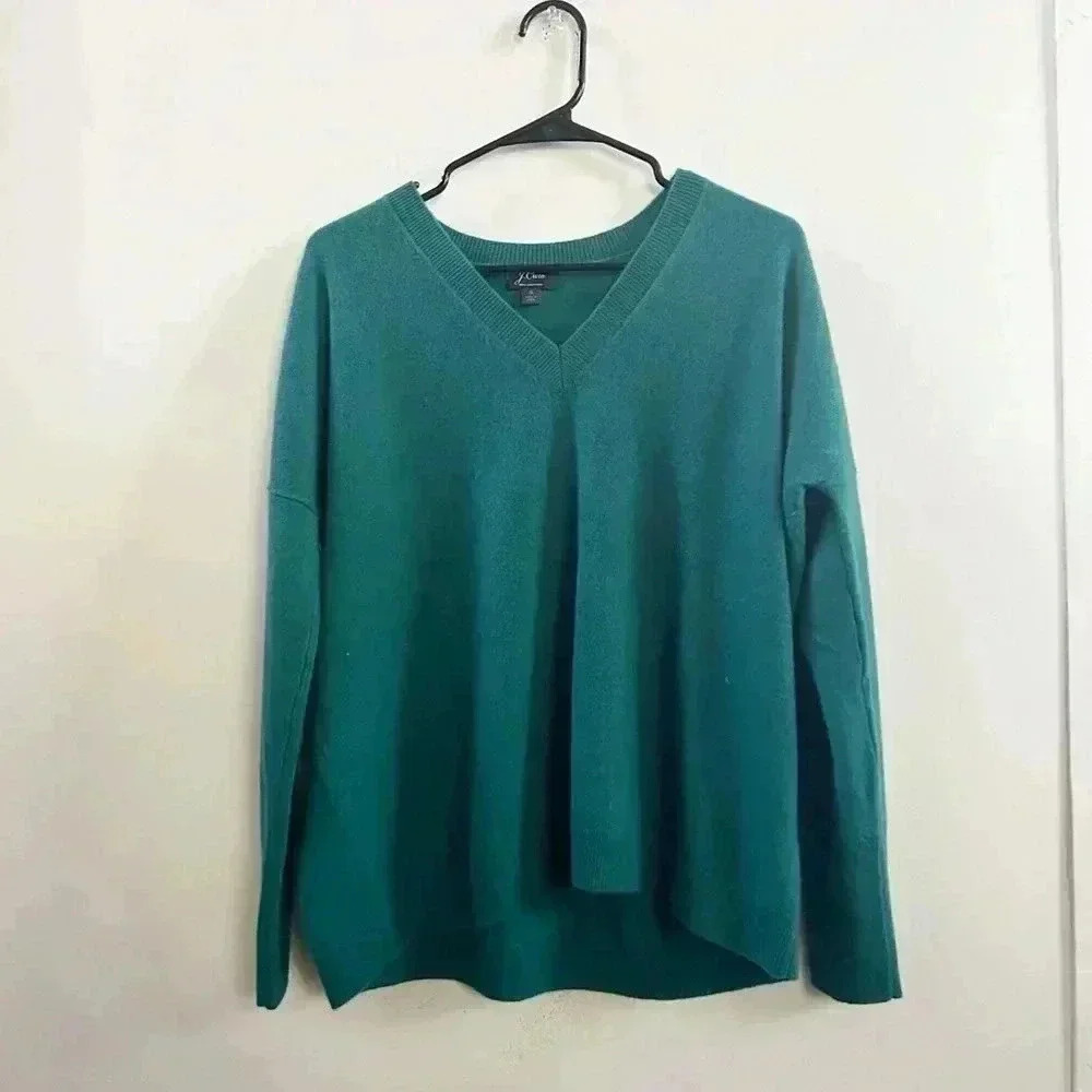J.Crew Cashmere blue v-neck sweater
